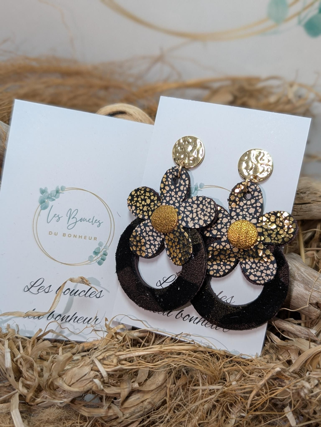 Boucles d'oreilles Baby Marguerite bronze doré e042