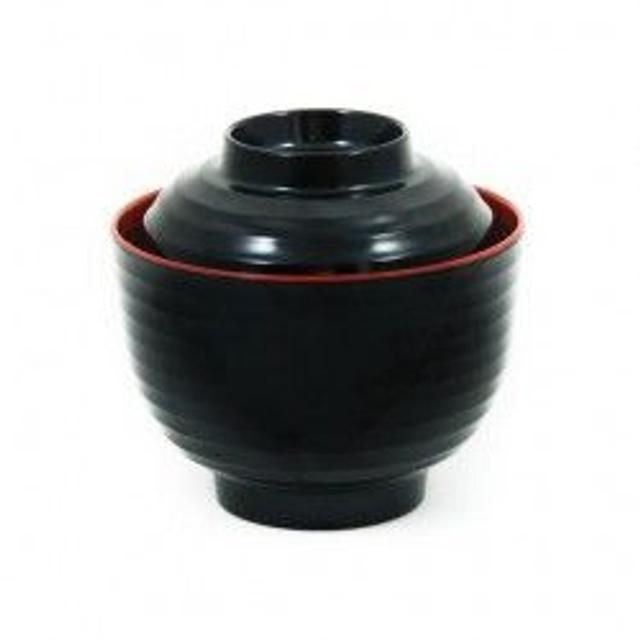  Red And Black Miso Soup Bowl