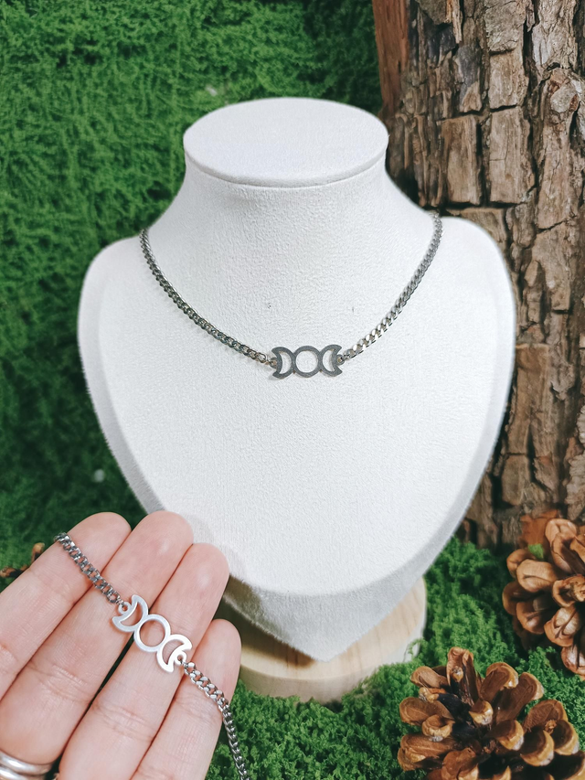 COLLIER / BRACELET - TRIPLE MOON 