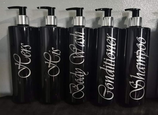 Large Black Pump Bottle Personalised