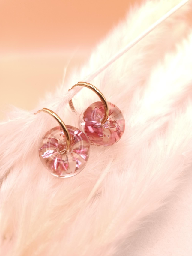 Donut rose pailleté 