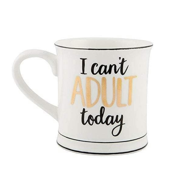 I Cant Adult Today Metallic Monochrome Mug