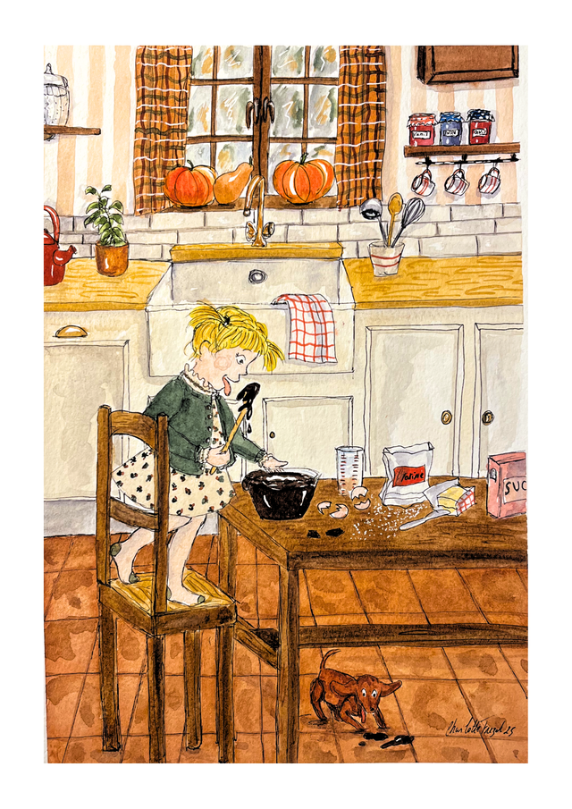 La gourmandise - Aquarelle originale 