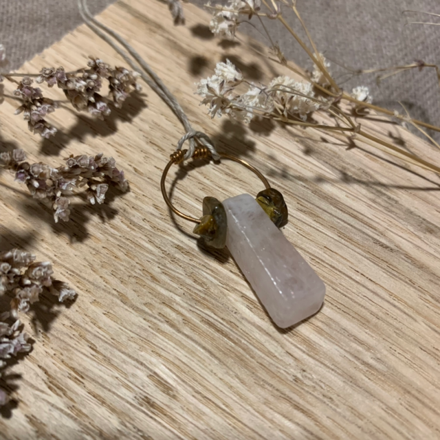 Pendentif scandinave Béryl et Oeil de Tigre