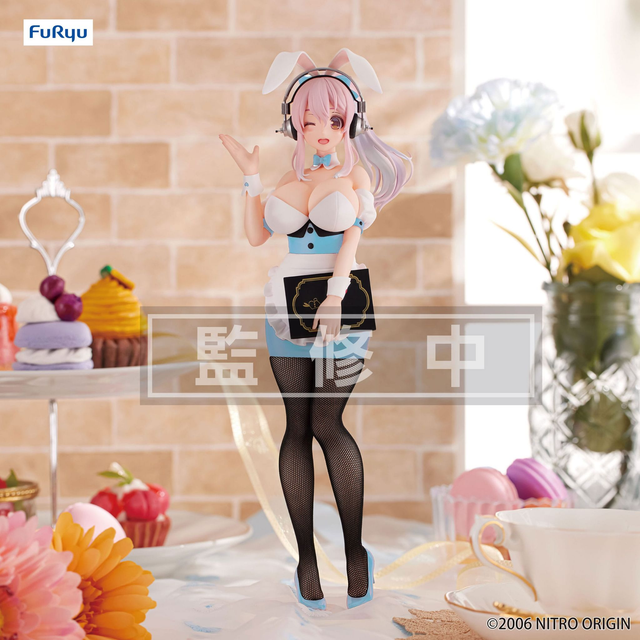Super Sonico Waitress Light Blue - Statua BiCute Bunnies 28cm