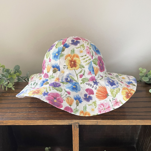 Reversable Rainbow Floral Sunhat 