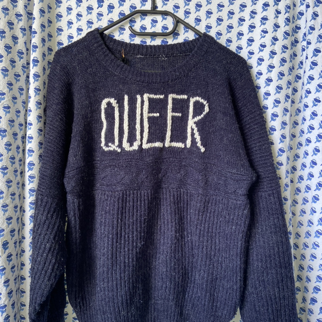 Queer Jumper blue upcycled