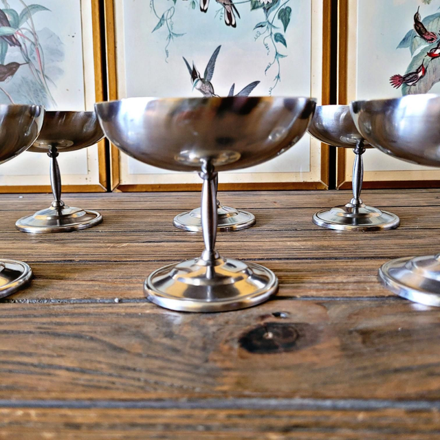 X Coupes champagne ou glace inox vintage années 70-80