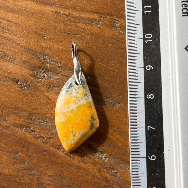 Pendentif en Jaspe Bourdon ou Bumble Bee et bélière argent