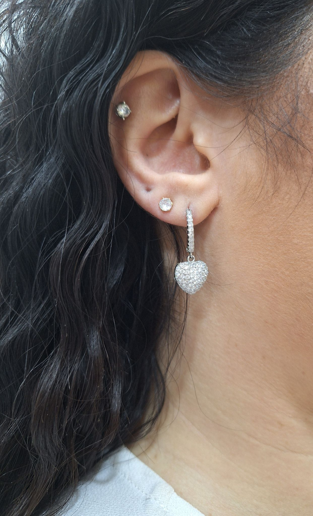 Pendenti Cuori Zirconati - Acciaio Inossidabile 