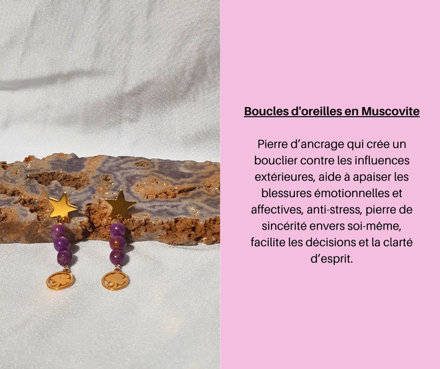 175- Boucles d'Oreilles en Muscovite