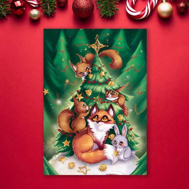 Lot de 5 cartes postales de Noël