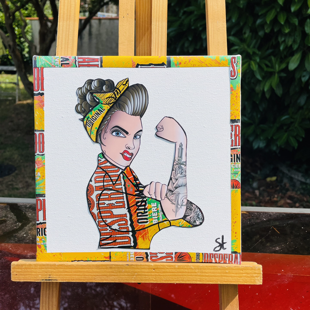 Tableau pin up 20x20 cm