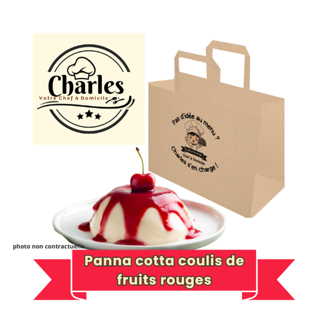 Panna cotta coulis de fruits rouges – Dessert pour 1 personne.