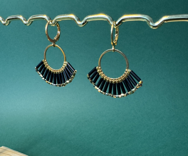 Boucles noires et Or « Égypte » Goldfilled 14k