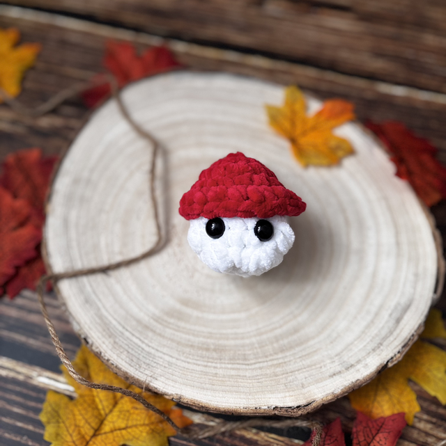 Porte-clés champignon tout doux rouge
