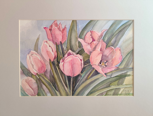 Tulipany, 30x40 (20x30 w świetle passe-partout) akwarela