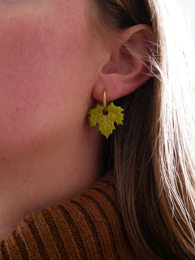 Feuilles d'érable vert brillant petites