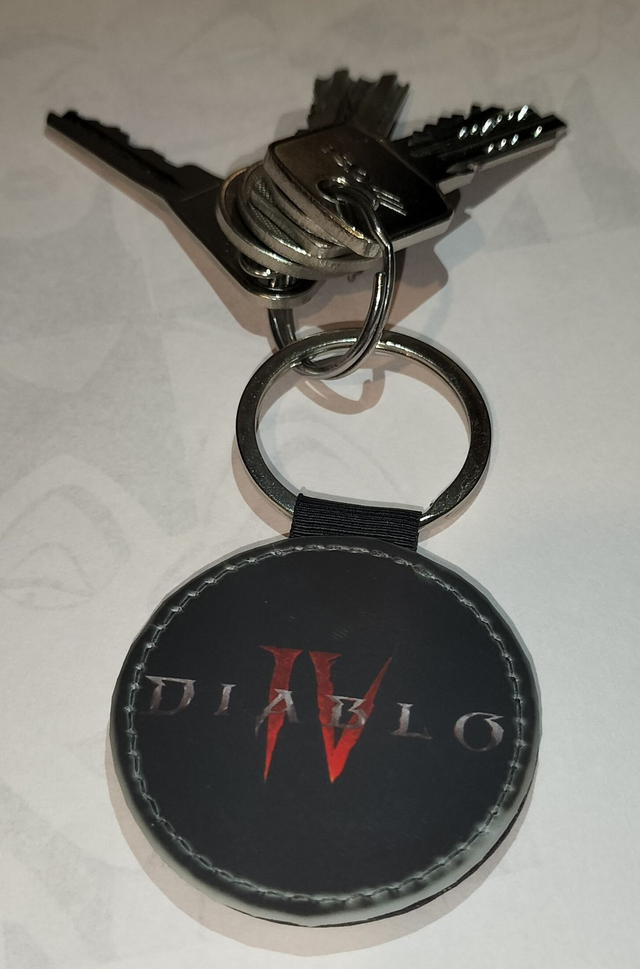 Porte-clef personnalisé - Rond en simili-cuir