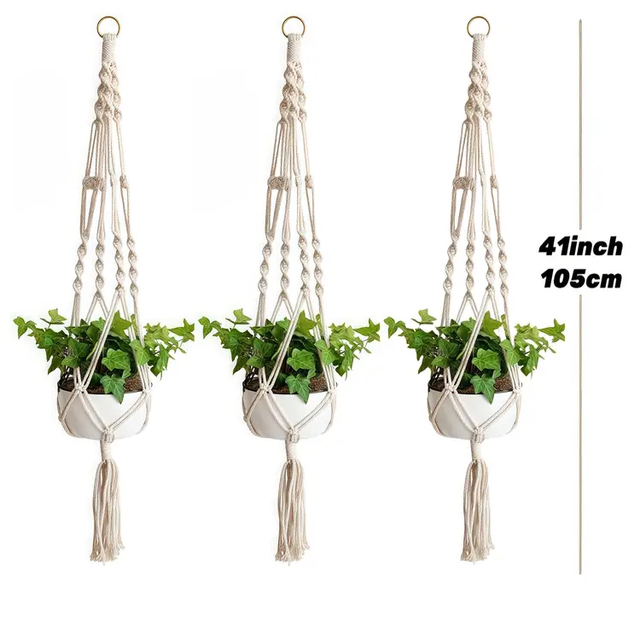 Macrame Cream Plant Hanger