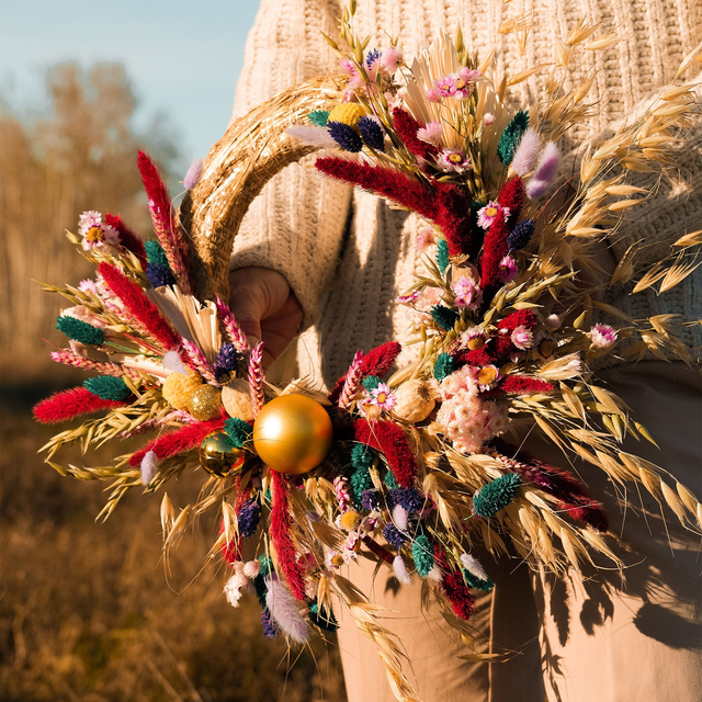 Couronne Fêtes Étincelantes — Couronne de Noël artisanale | YSSEJ DESIGN