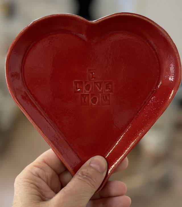 Piattino cuore rosso I Love You