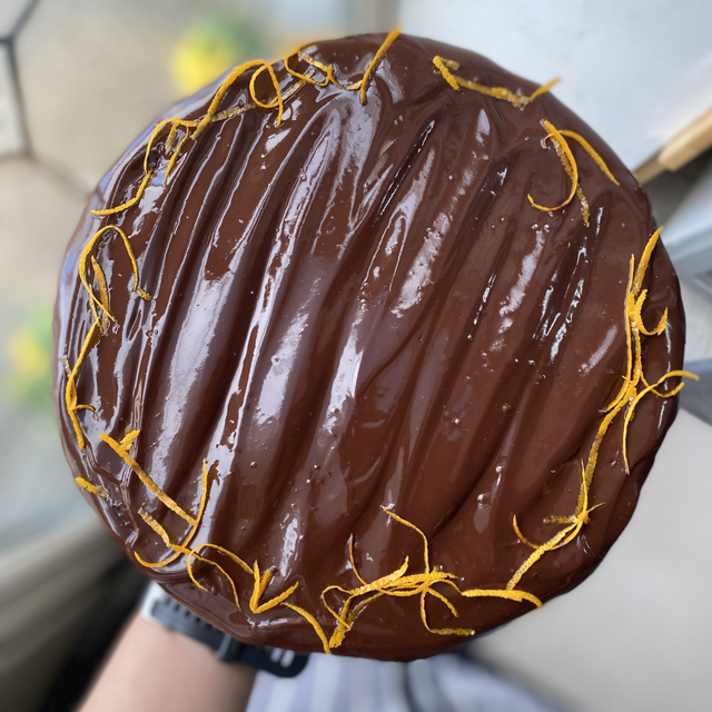 Organic orange Jaffa cake