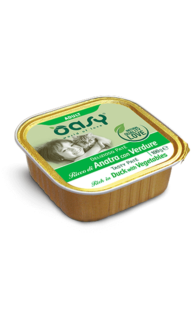 OASY CAT PATE&#039; ADULT ANATRA/VERDURE 100 GR
