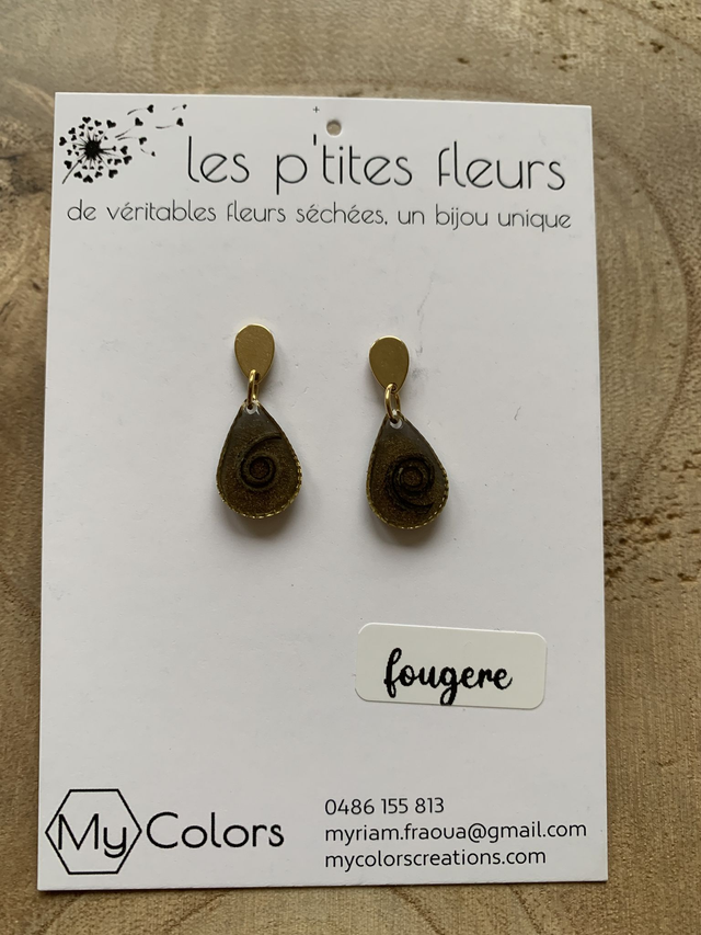 Fougères - boucles d'oreilles clous