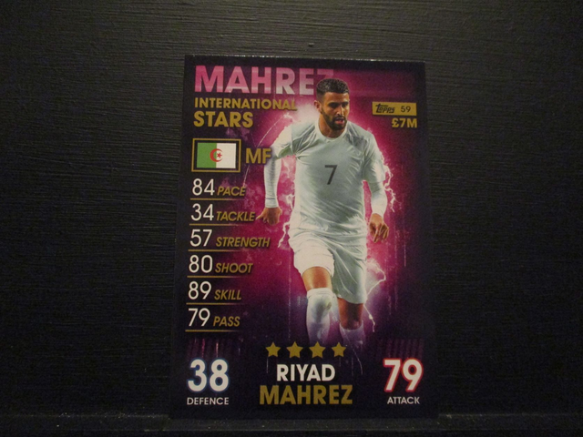 Riyad Mahrez - International Stars Match Attax 101 Original Trading Card