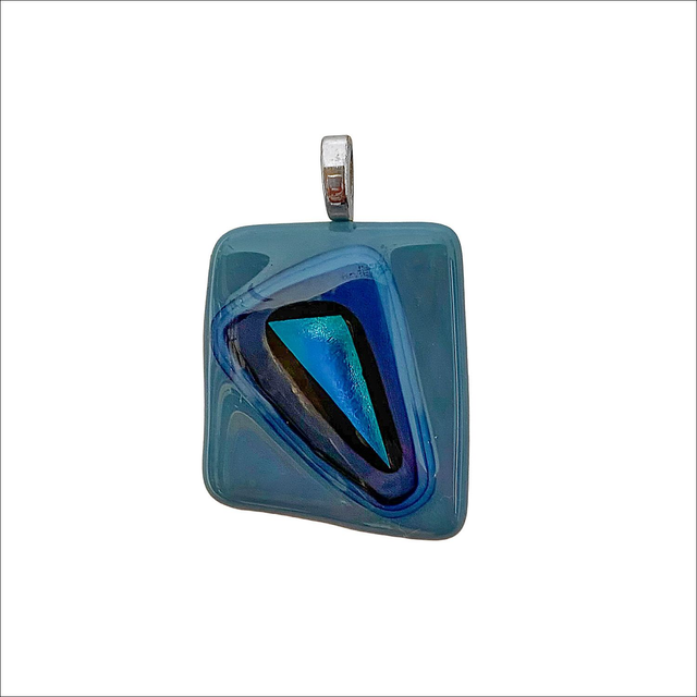 Pendant in a mix of blue glass