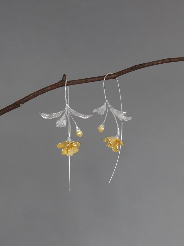 Begonia Silver Earrings