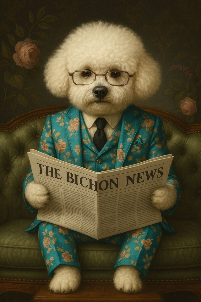 Bichon Dapper Dog Framed Canvas Picture