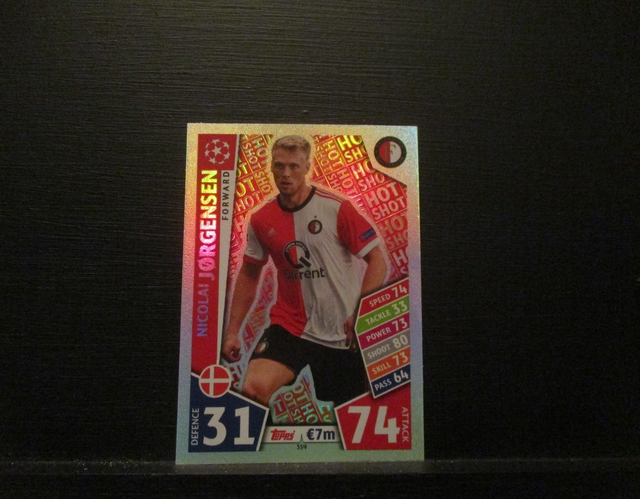 Nicolai Jorgensen - UEFA Champions League Match Attax 2017/18 Original Trading Card #359