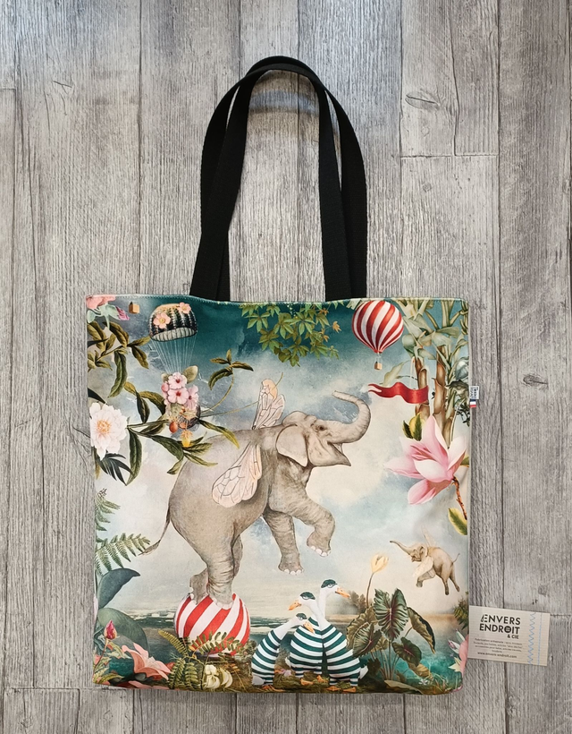 Tote bag une face velours 