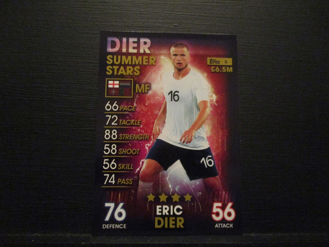 Eric Dier - Summer Stars Match Attax 101 Original Trading Card