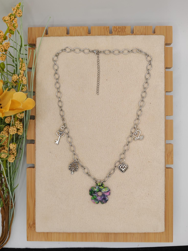 Collier Chaîne Pampilles Choupettes Mohana mélange coloré