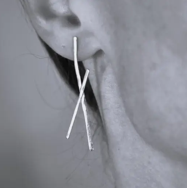 Boucles d’oreilles pendantes « Herbes folles » / Cécile Vitrant