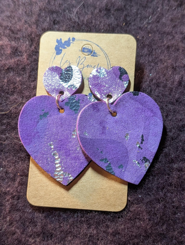 Boucles d'oreilles Louise violet lo042