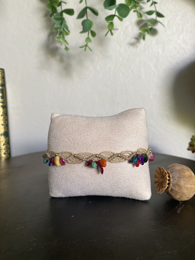 Bracelet de cheville MAYLIE- NACRE  COLOREE