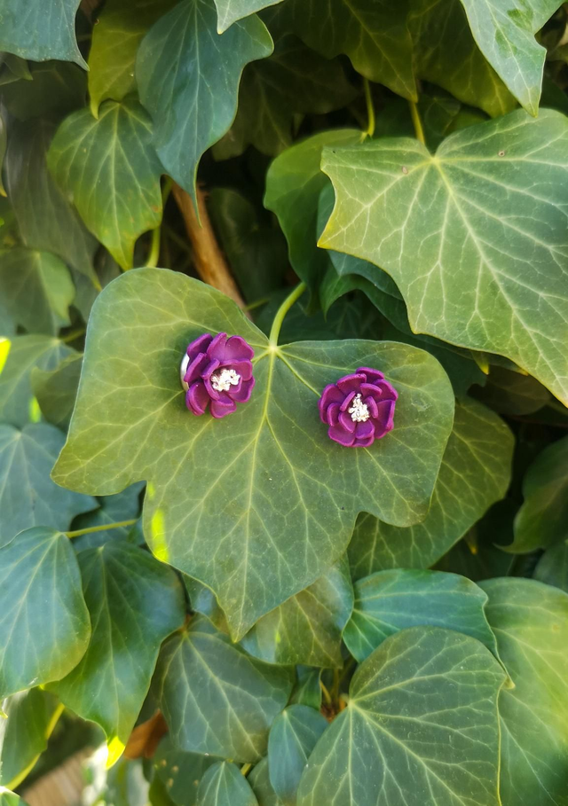 Collection Florale Prune sauvage - Boucles d'oreilles Naomi