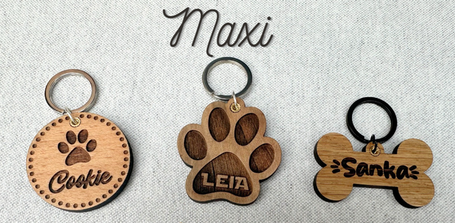 Médailles pour chien en bois 