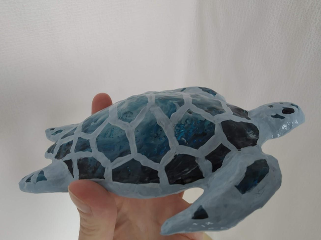 TORTUE DE MER, papier mâché, fait main, décoration ou cadeau unique, 31cm