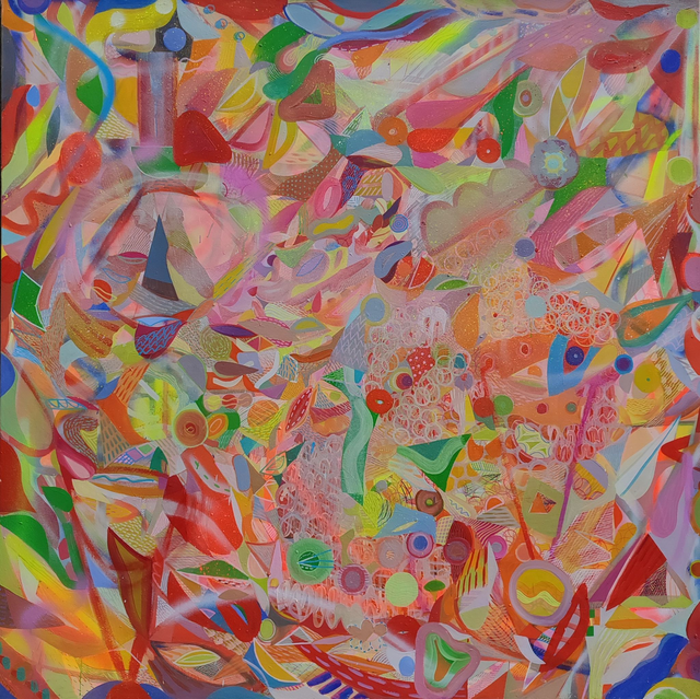 Bez tytułu, 130x130 olej akryl płótno 2022