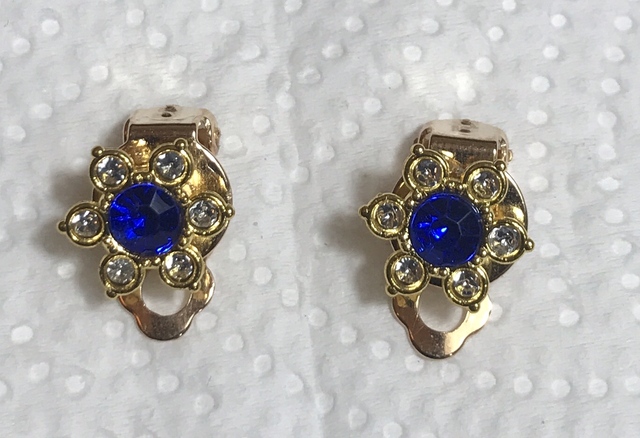 Blue Clip On Earrings- COE32