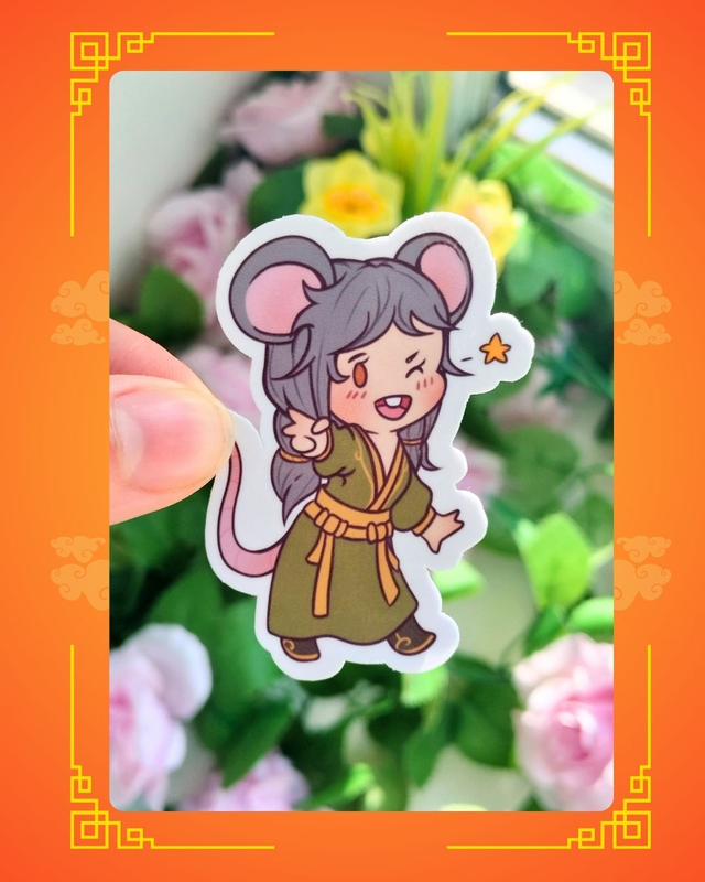 Autocollant - Rat chibi