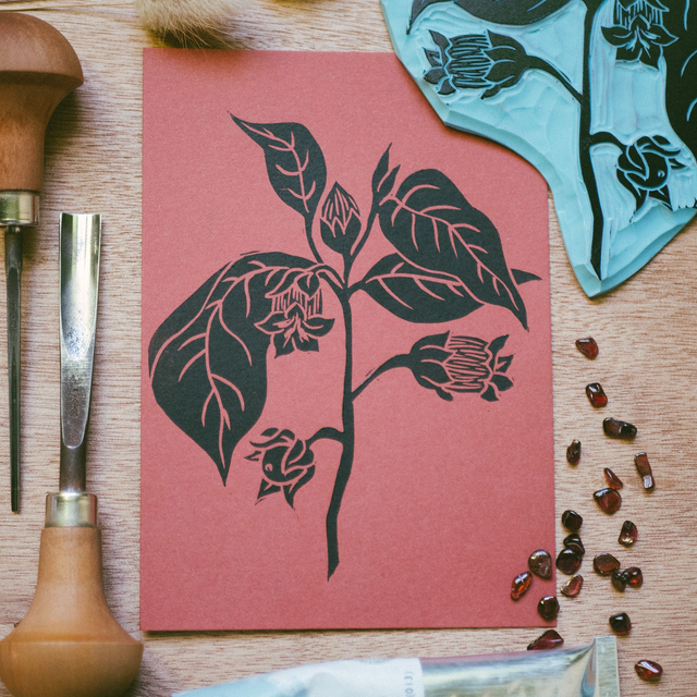 Linogravure - Belladone - A6