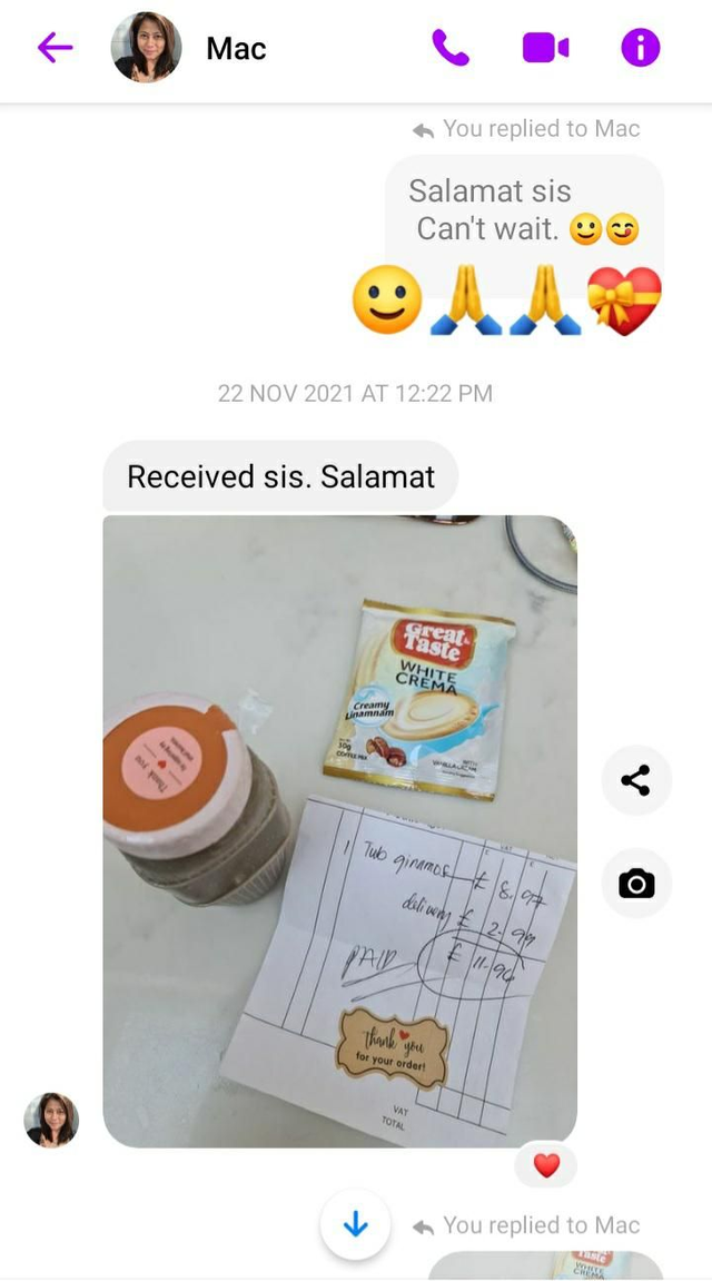 From Customer: Mrs Jowet ( England)