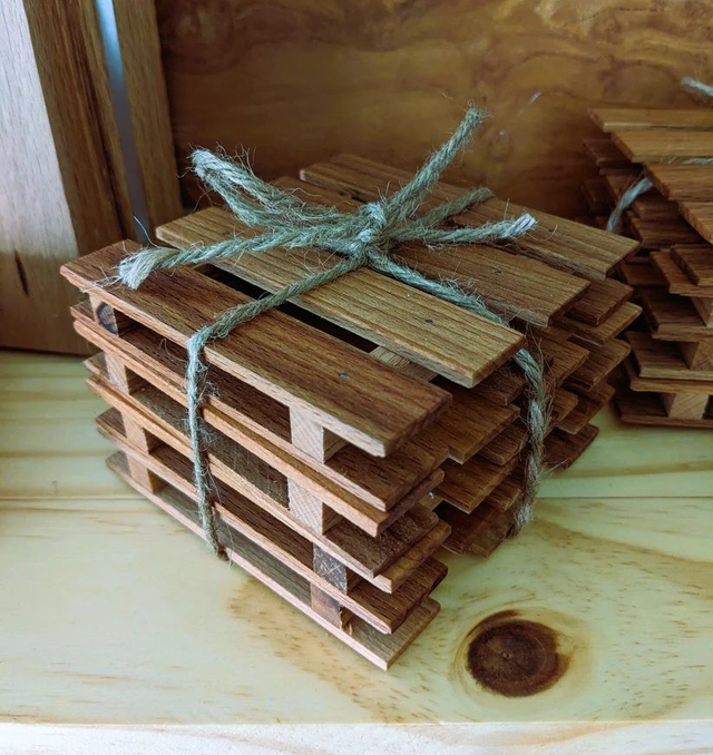 Dessous de verre lot de 4 style palette en hêtre