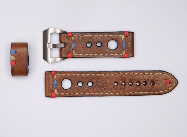 Bracelet de montre cuir maroquinerie, réalisation artisanale créateur (HandMade)